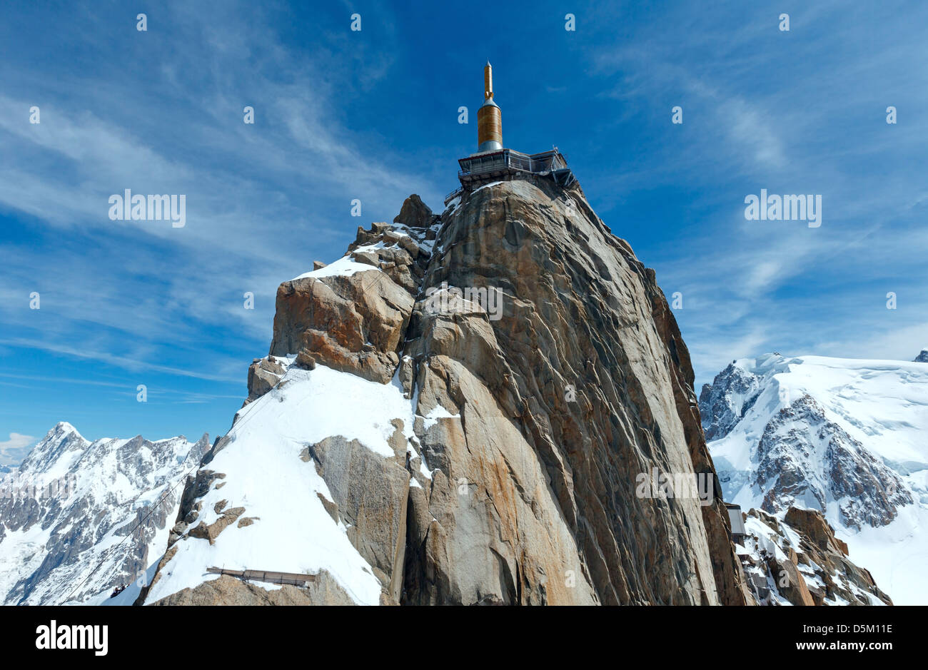 The mountain top station of the Aiguille du Midi in Chamonix, France ...