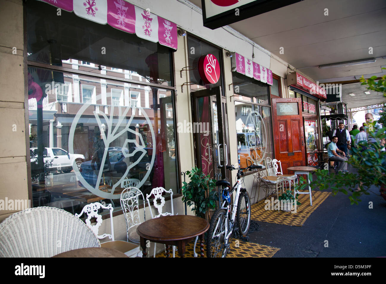 Long Street Sidewalk Shops and Restaurants in Cape Town South Africa