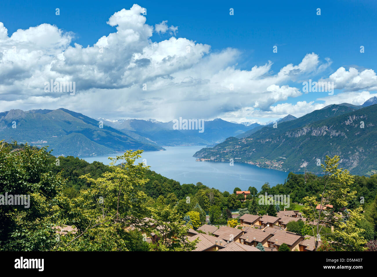 Alpine Lake Como summer view from mountain top (Italy) Stock Photo