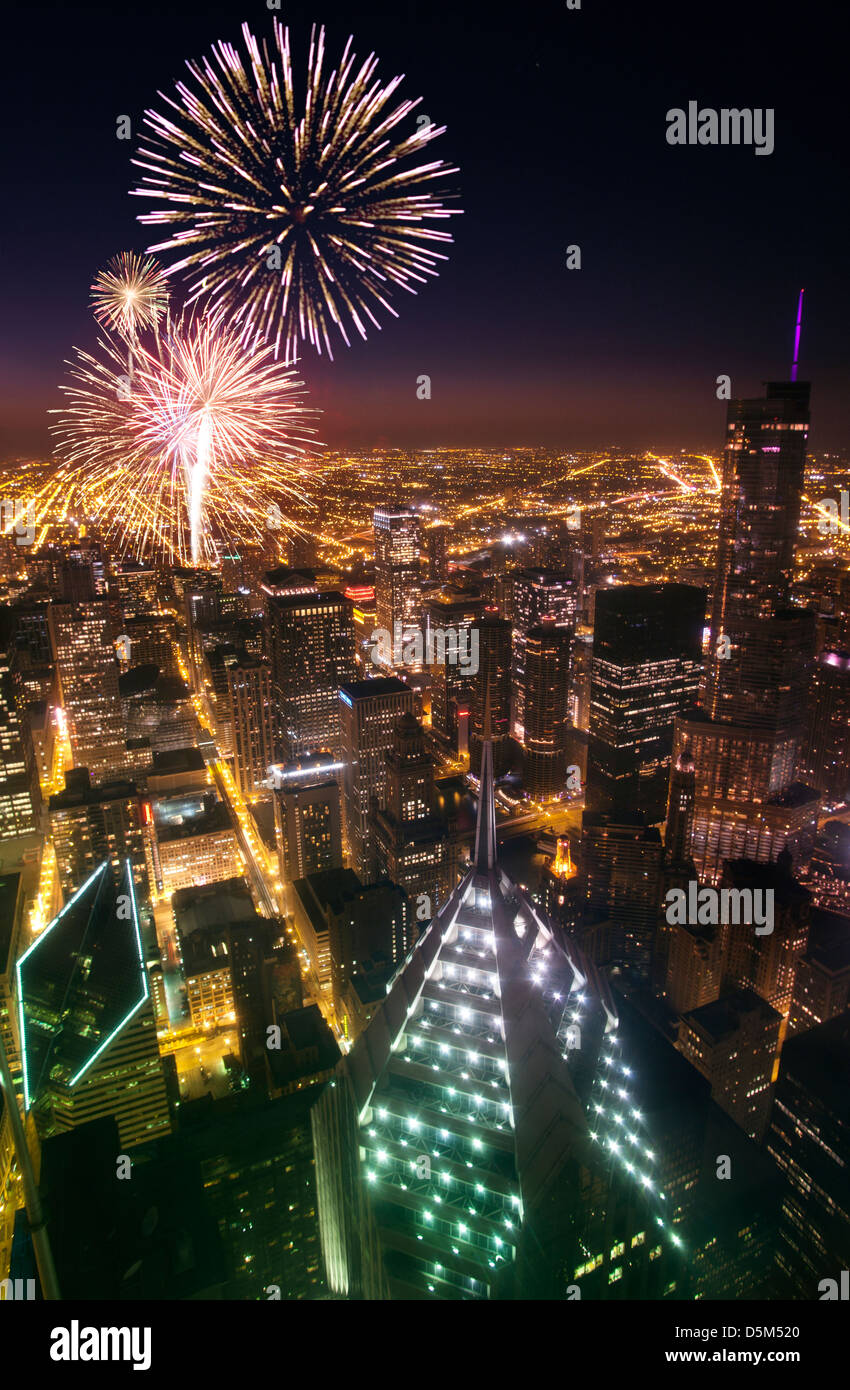 Trump Tower Loop Skyline From Mid America Club At The Aon Center
