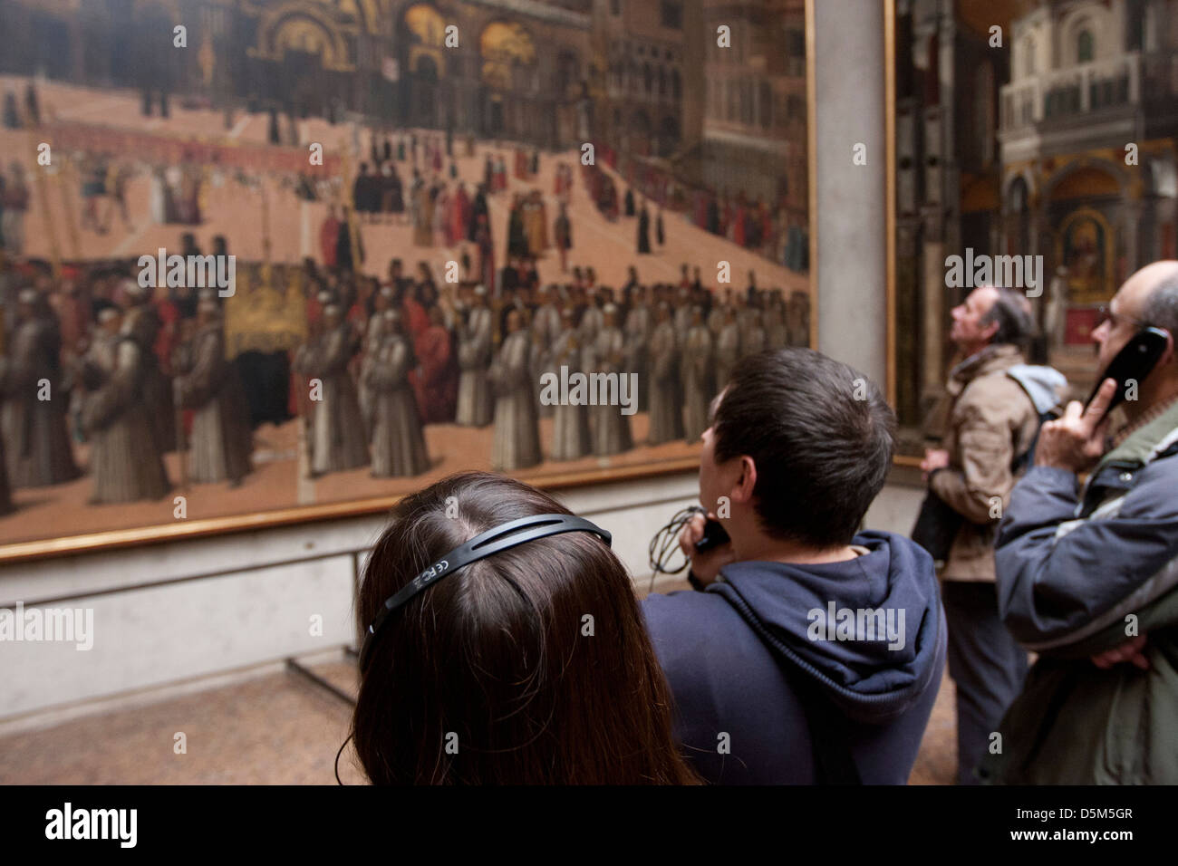 Visitors in the Galleria dell'Accademia Stock Photo