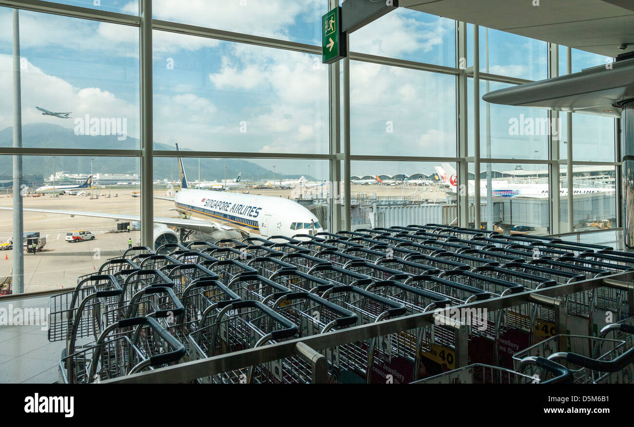Baggage Carts at Hong Kong International Airport Stock Photo Alamy