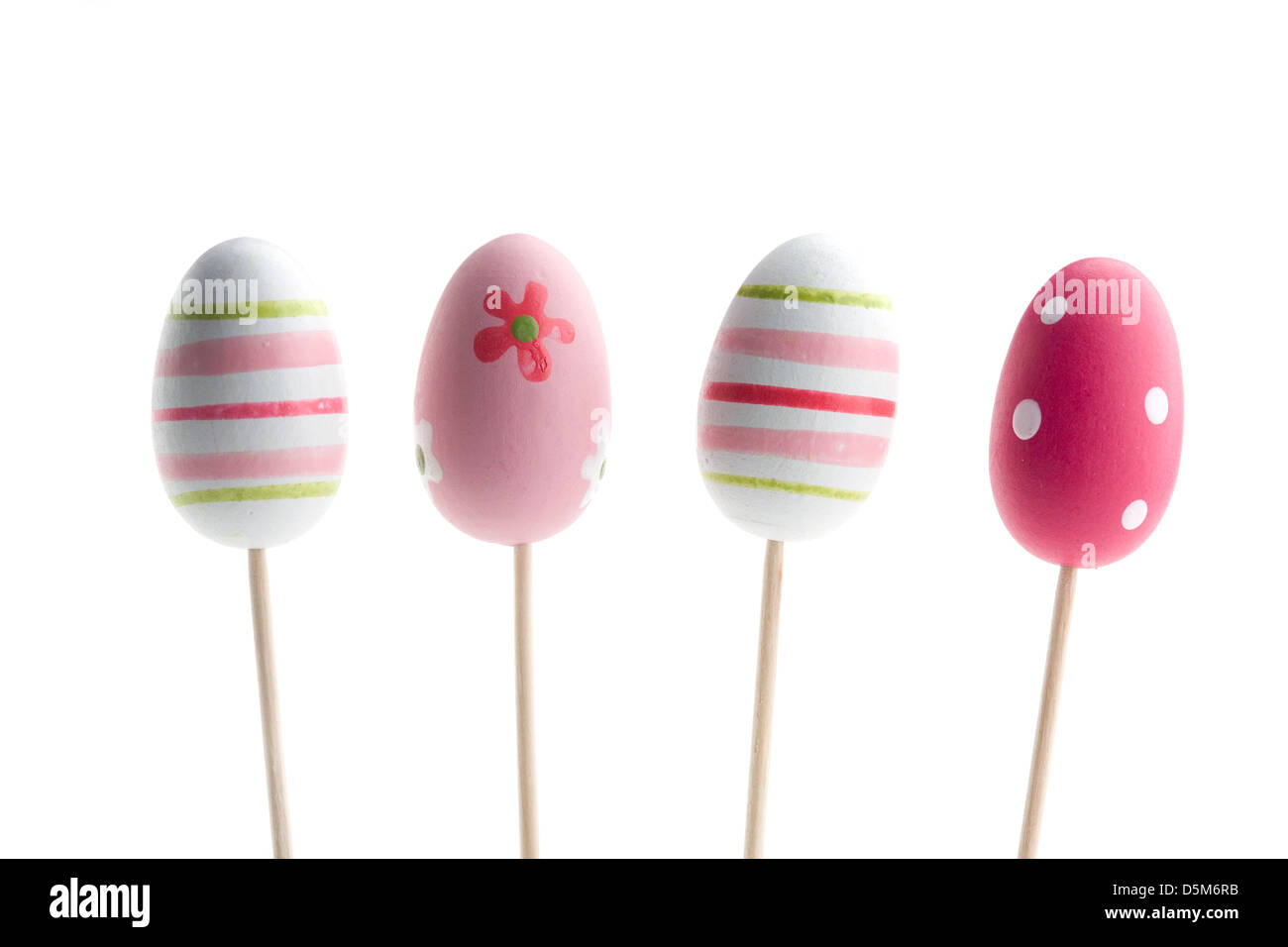 Colorful easter eggs isolated on white background Stock Photo - Alamy
