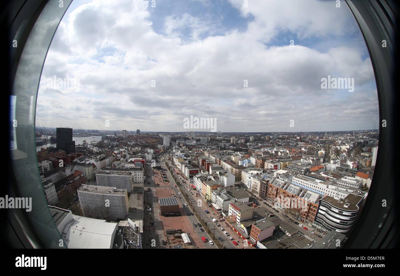 The Reeperbahn is pictured from the windows of an office in the ...