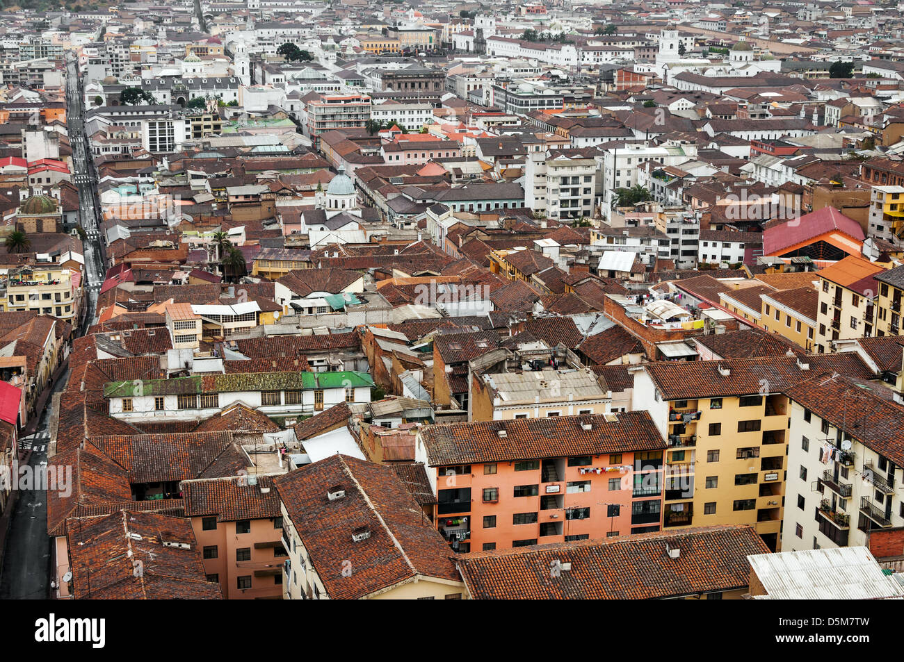 View of the historic downtown of Quito, Ecuador Stock Photo