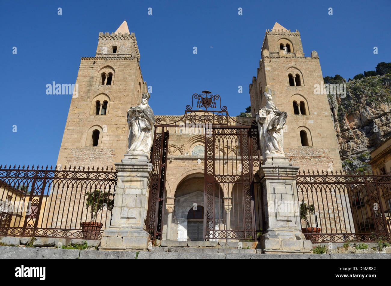 Cefalu Cathedral, Cefalu, Italy. Stock Photo