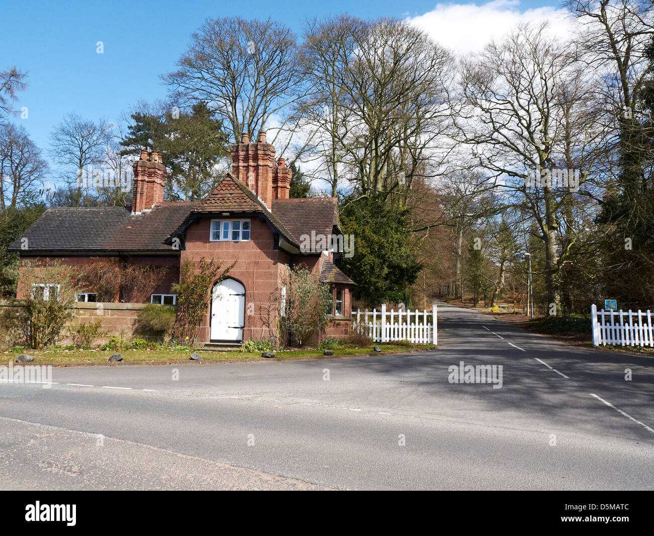 Lodge by main gate to Vale Royal Abbey in Whitegate Cheshire UK Stock Photo Alamy