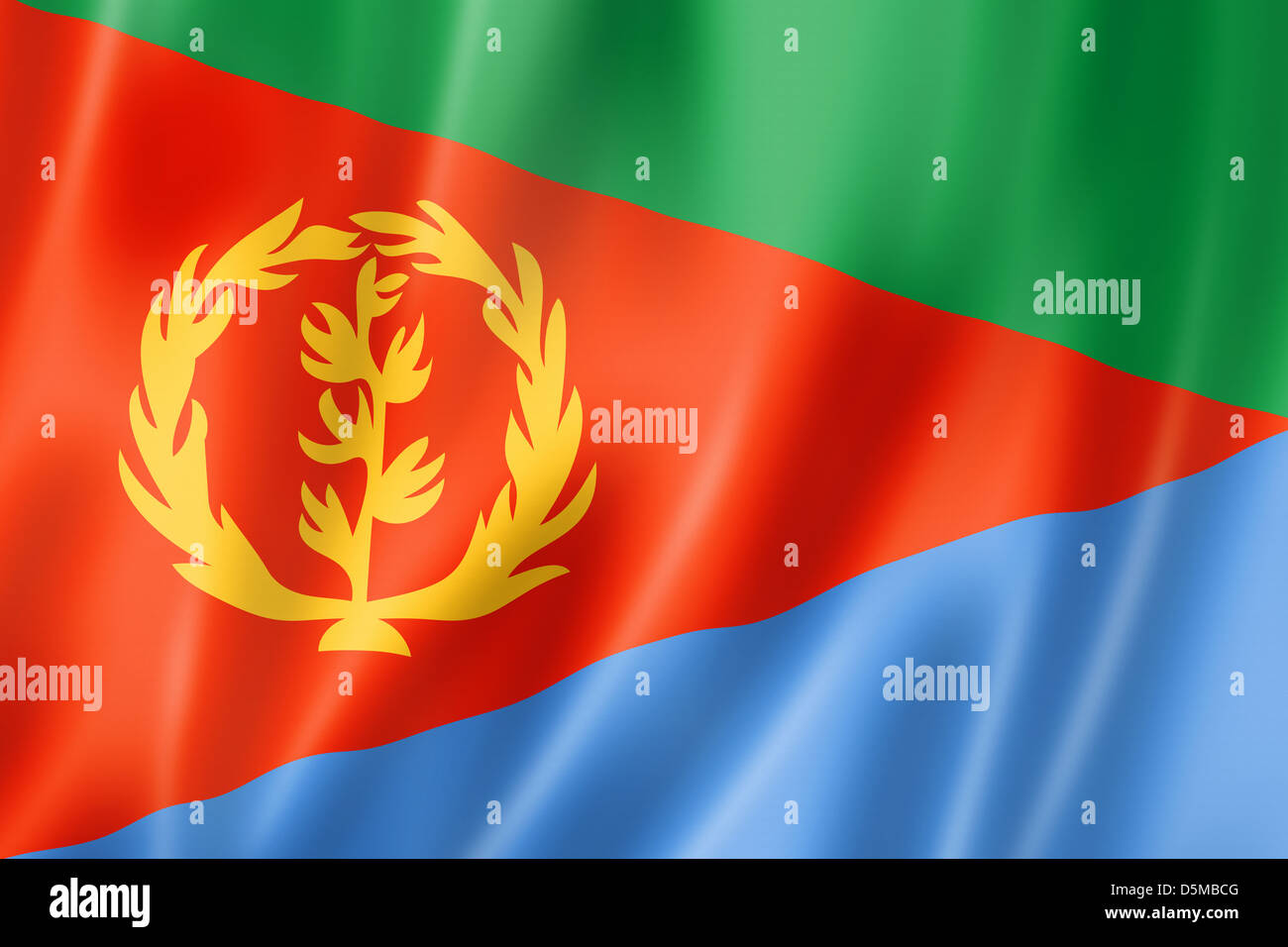 Eritrea flag, three dimensional render, satin texture Stock Photo