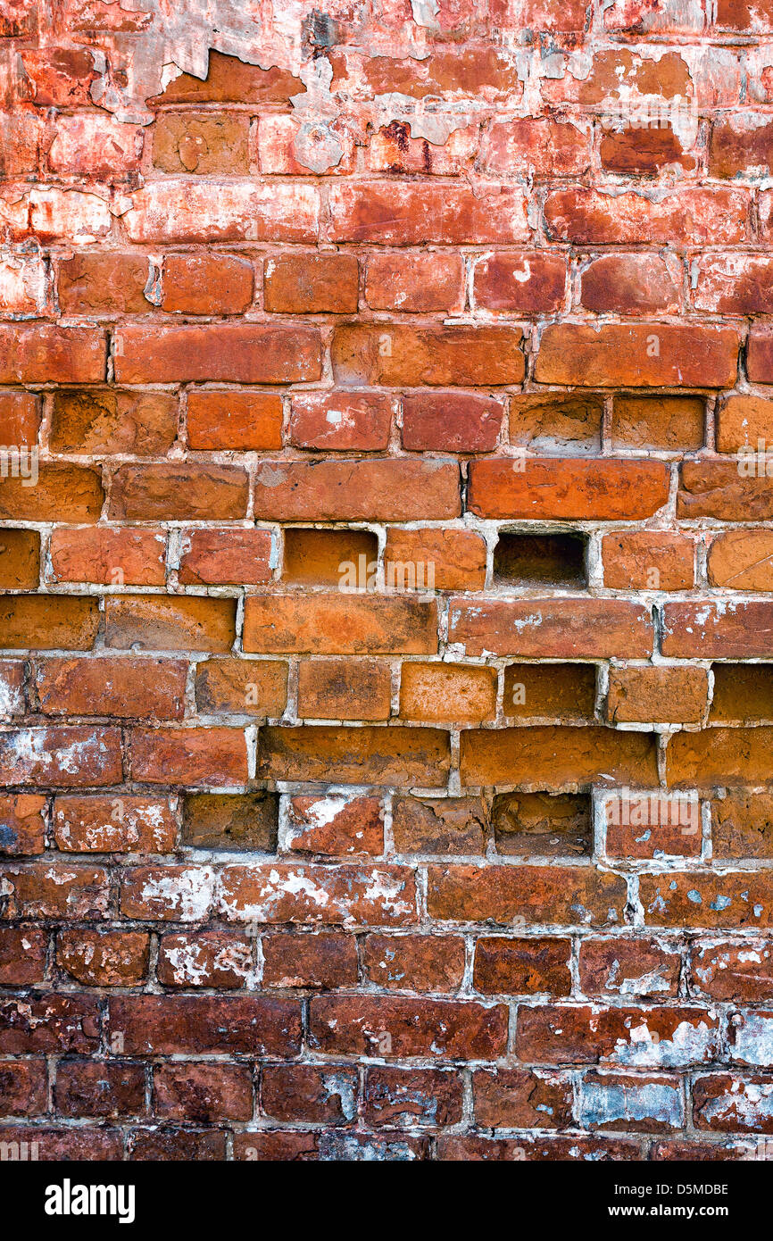Old weathered grunge red brick wall as background Stock Photo - Alamy