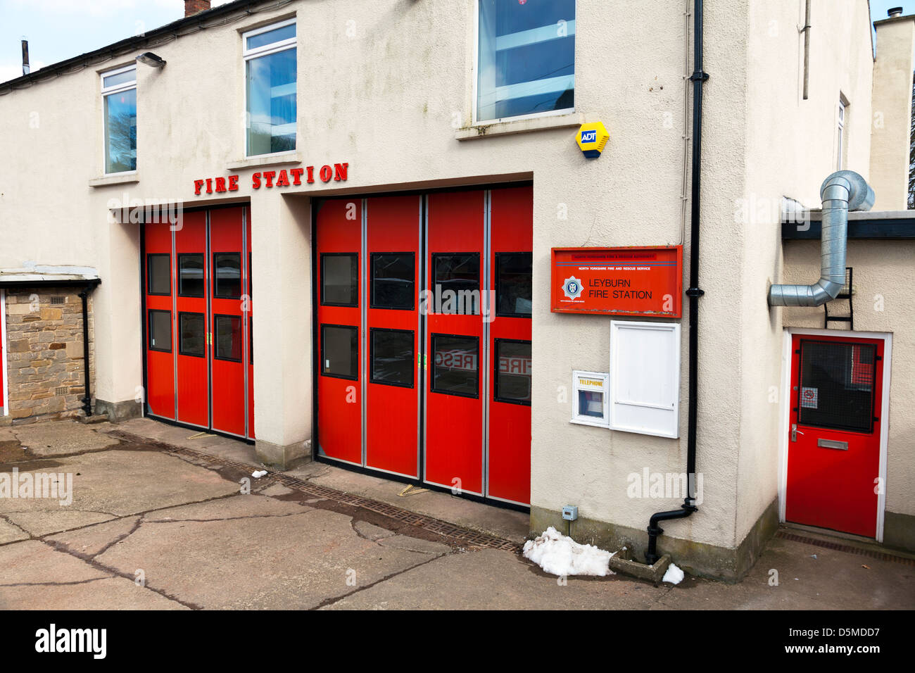 Leyburn Fire Station Yorkshire Dales, UK, England outside front facade