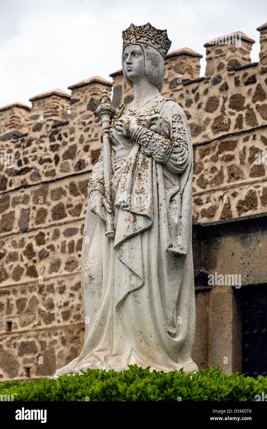 Statue of Isabella I of Castile known also as Isabella the Catholic, Toledo, Castile La Mancha, Spain Stock Photo
