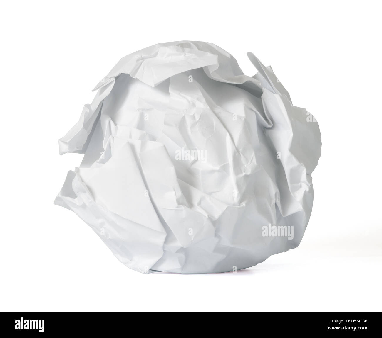 Crumpled paper ball on a white background. With clipping path Stock Photo