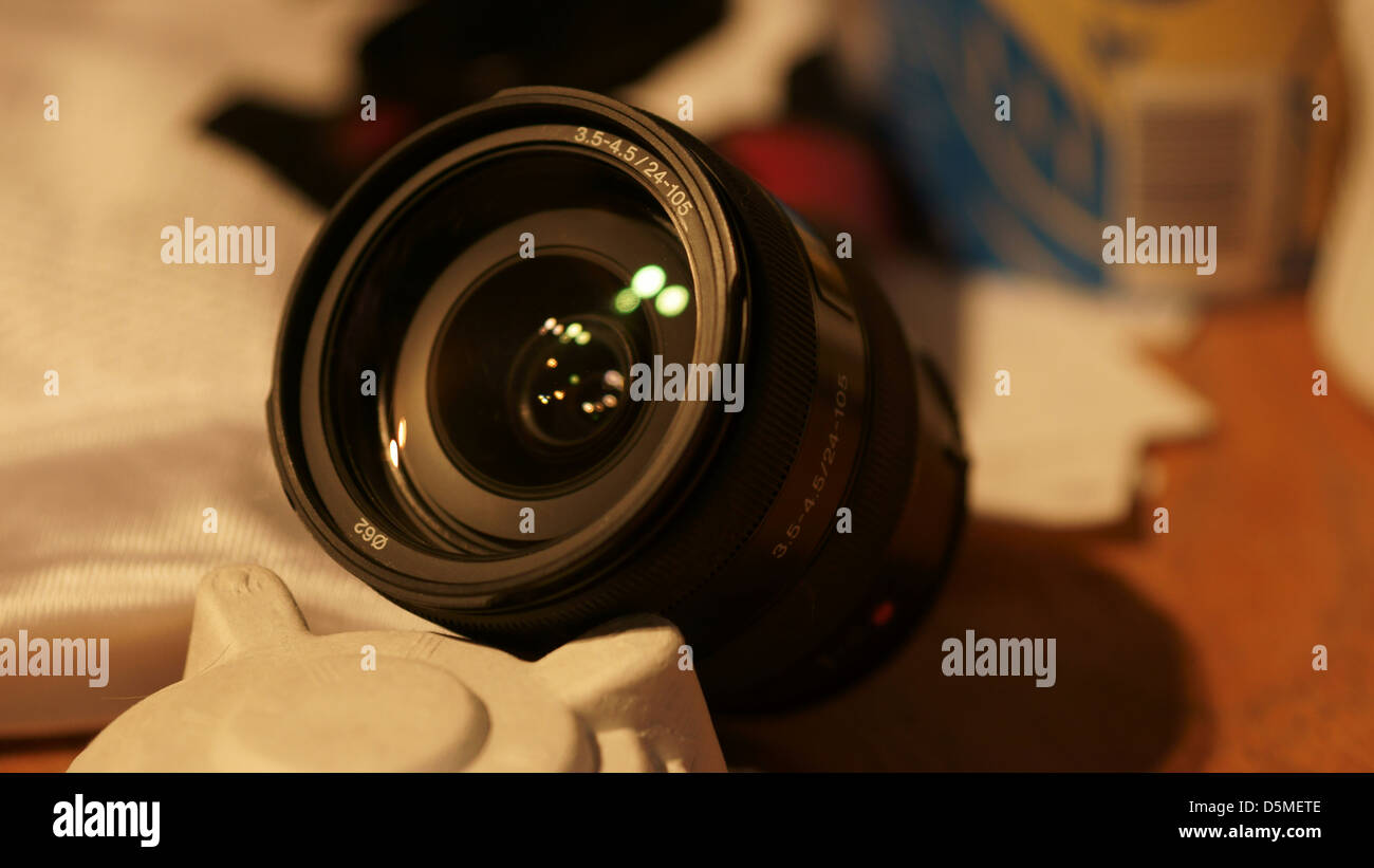 Camera lens light booms boxes reflection 24105mm Stock Photo Alamy