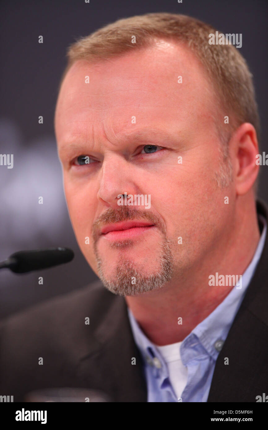 Stefan Raab attending a press conference as host of the Eurovision Song