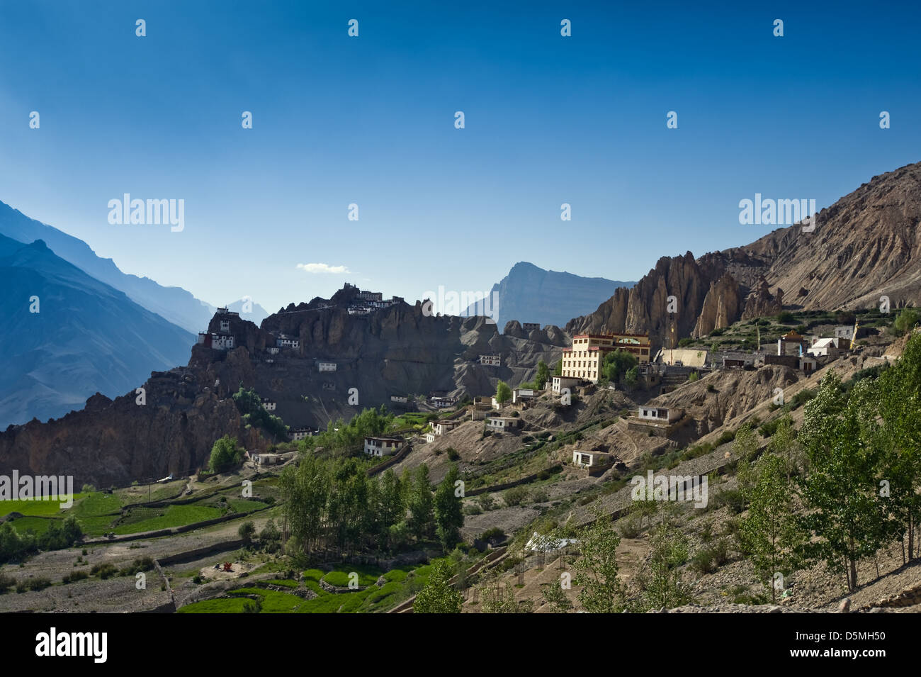 dhankar monastery in himalayas mountain Stock Photo