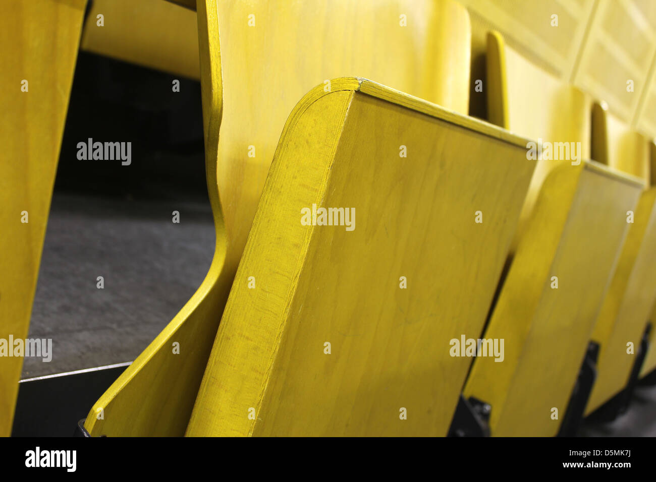 university yellow lecture hall Stock Photo