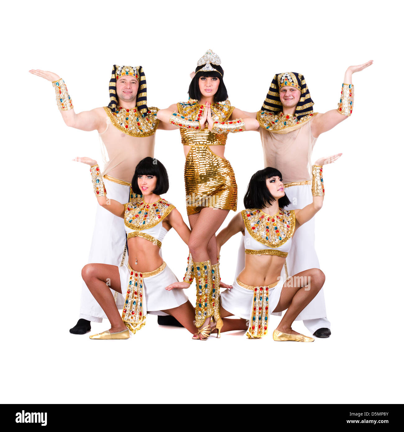 dancers dressed in Egyptian costumes posing Stock Photo Alamy