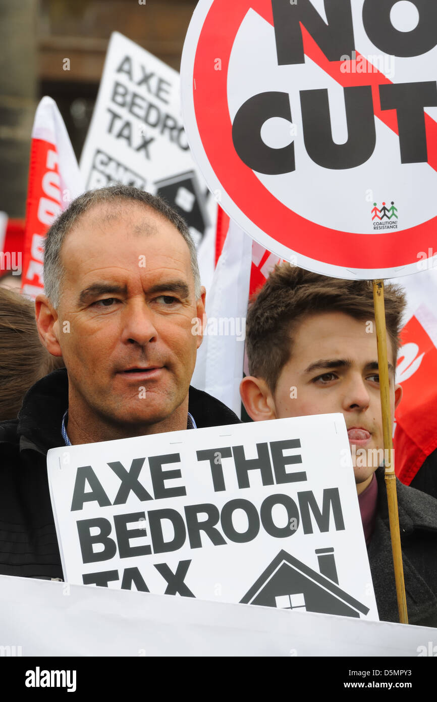 Tommy Sheridan In The Crowd At The Bedroom Tax Protest March