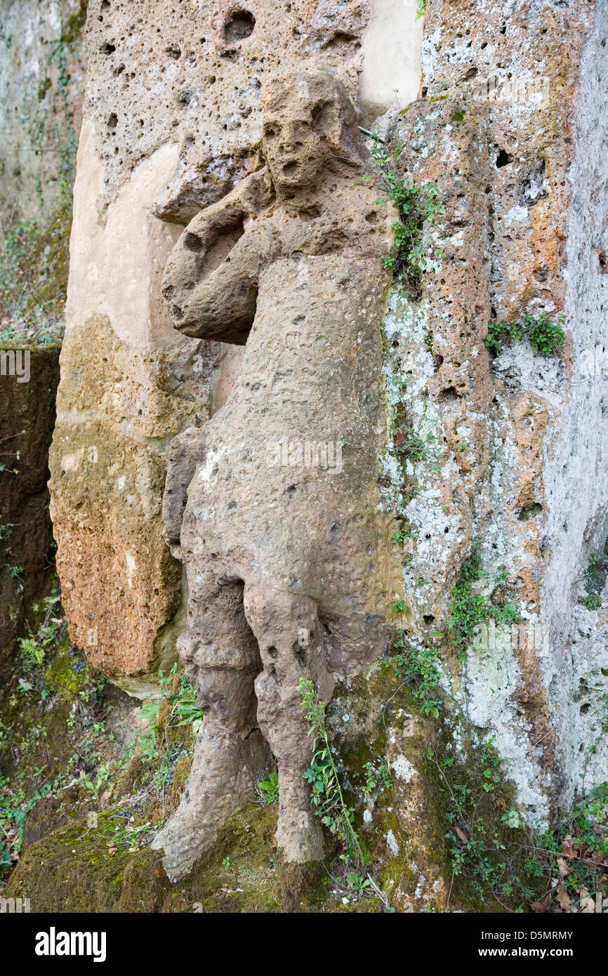 europe, italy, tuscany, sovana, ridge of sopraripa, tomb of the siren, III century BC Stock Photo