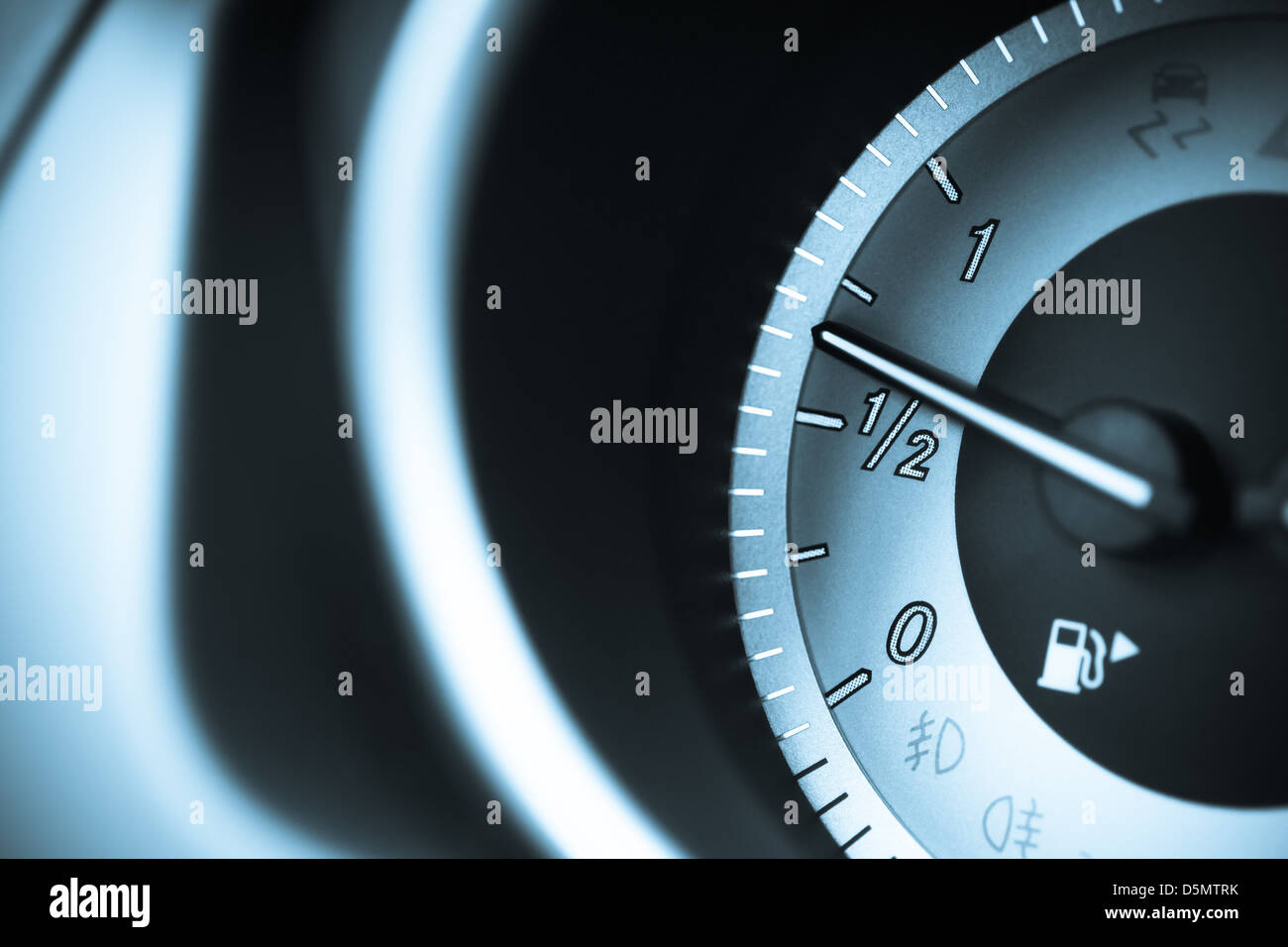 Detail on the fuel level indicator in a car Stock Photo Alamy