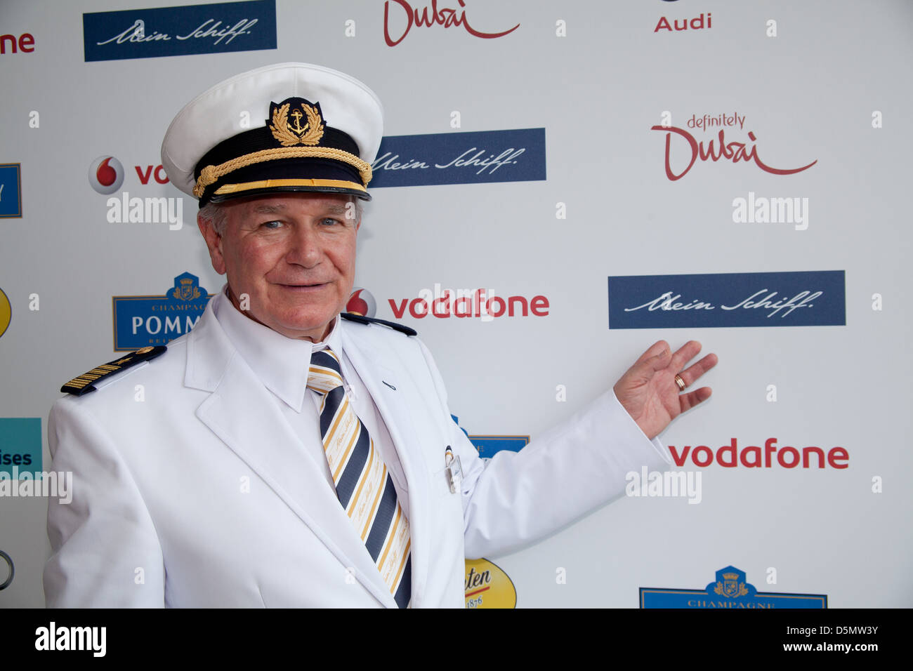 Captain Kjell Holm And Eva Habermann At Mein Schiff 2 Launch