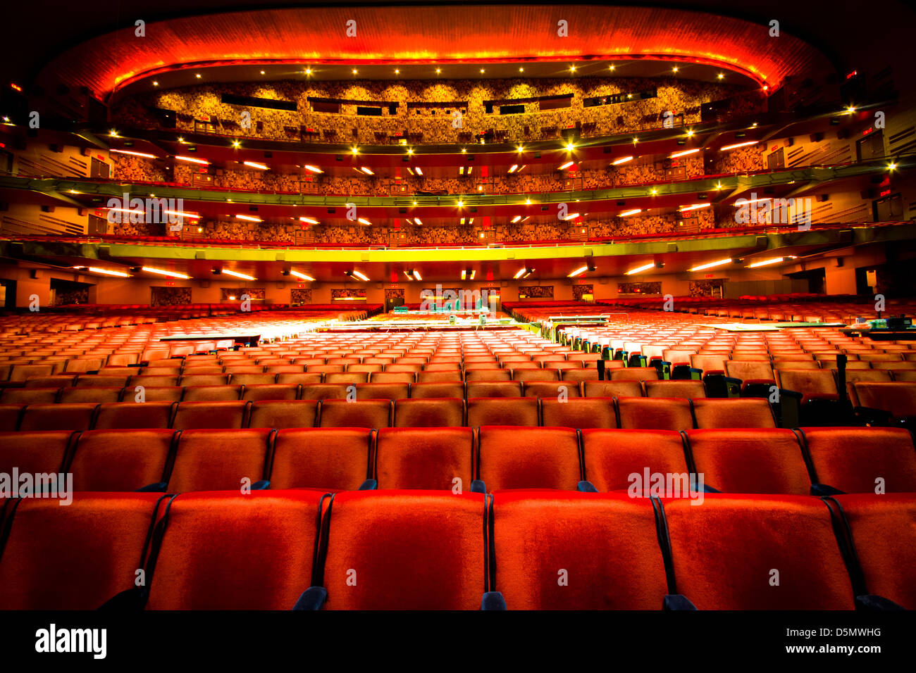 NEW YORK CITY - JAN 12: Nostalgic view of Radio City Music Hall in midtown Manhattan on Jan 12 2013. This historic theater in Ro Stock Photo