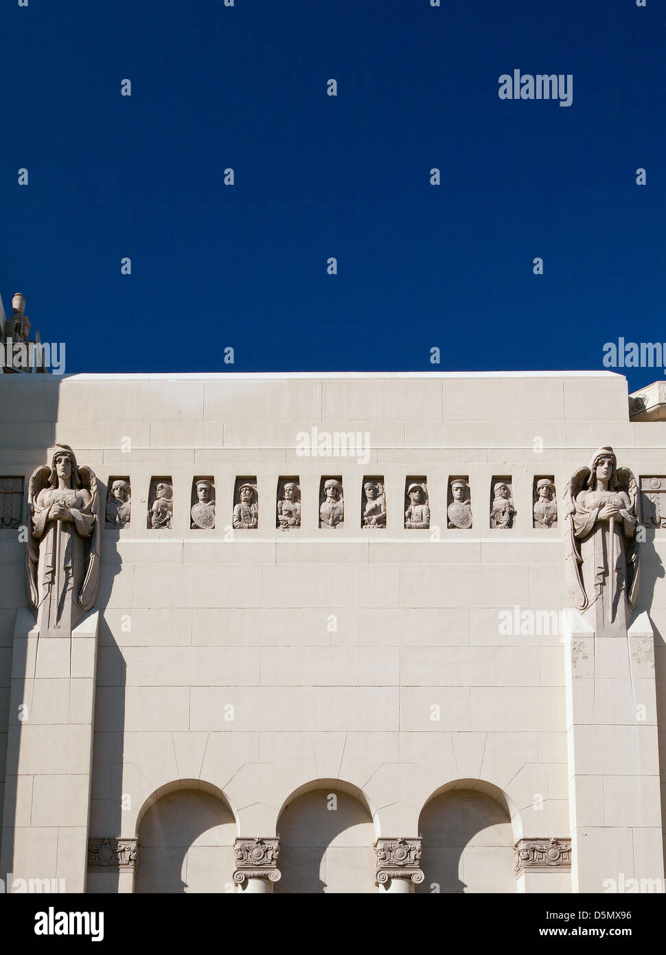 Exterior detail of the Park Plaza Hotel in Los Angeles, CA, 2013. Stock Photo