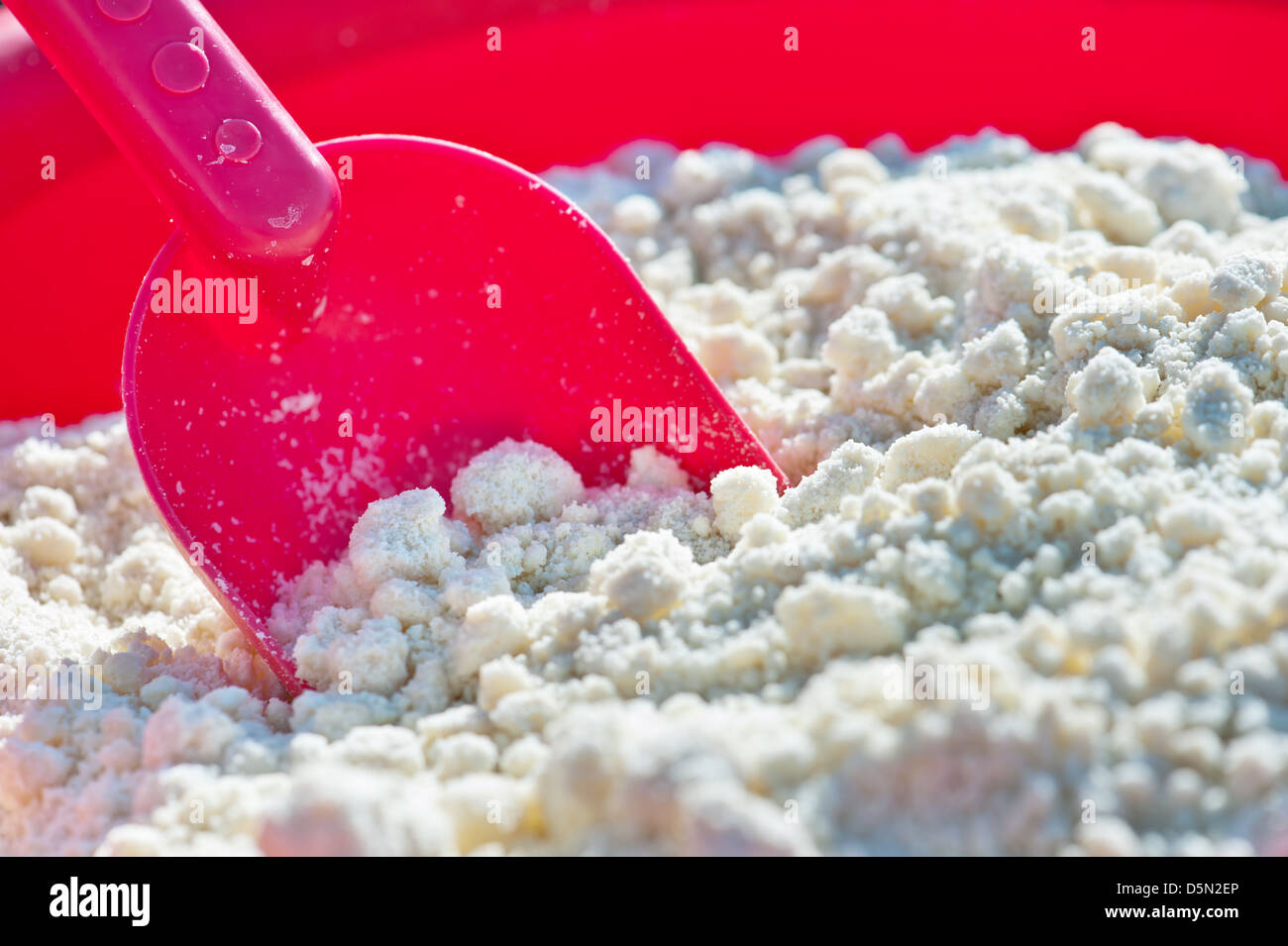 sheep cheese with a spoon Stock Photo