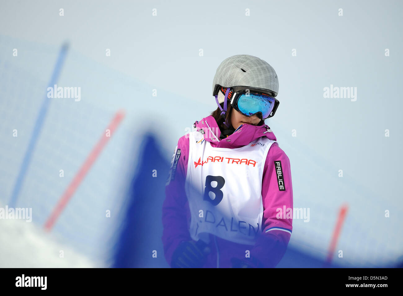 Aiko Uemura (JPN), MARCH 6, 2013 - Moguls : FIS Freestyle Skiing World Championships Women's Moguls Final in Voss, Norway. (Photo by Hiroyuki Sato/AFLO) Stock Photo
