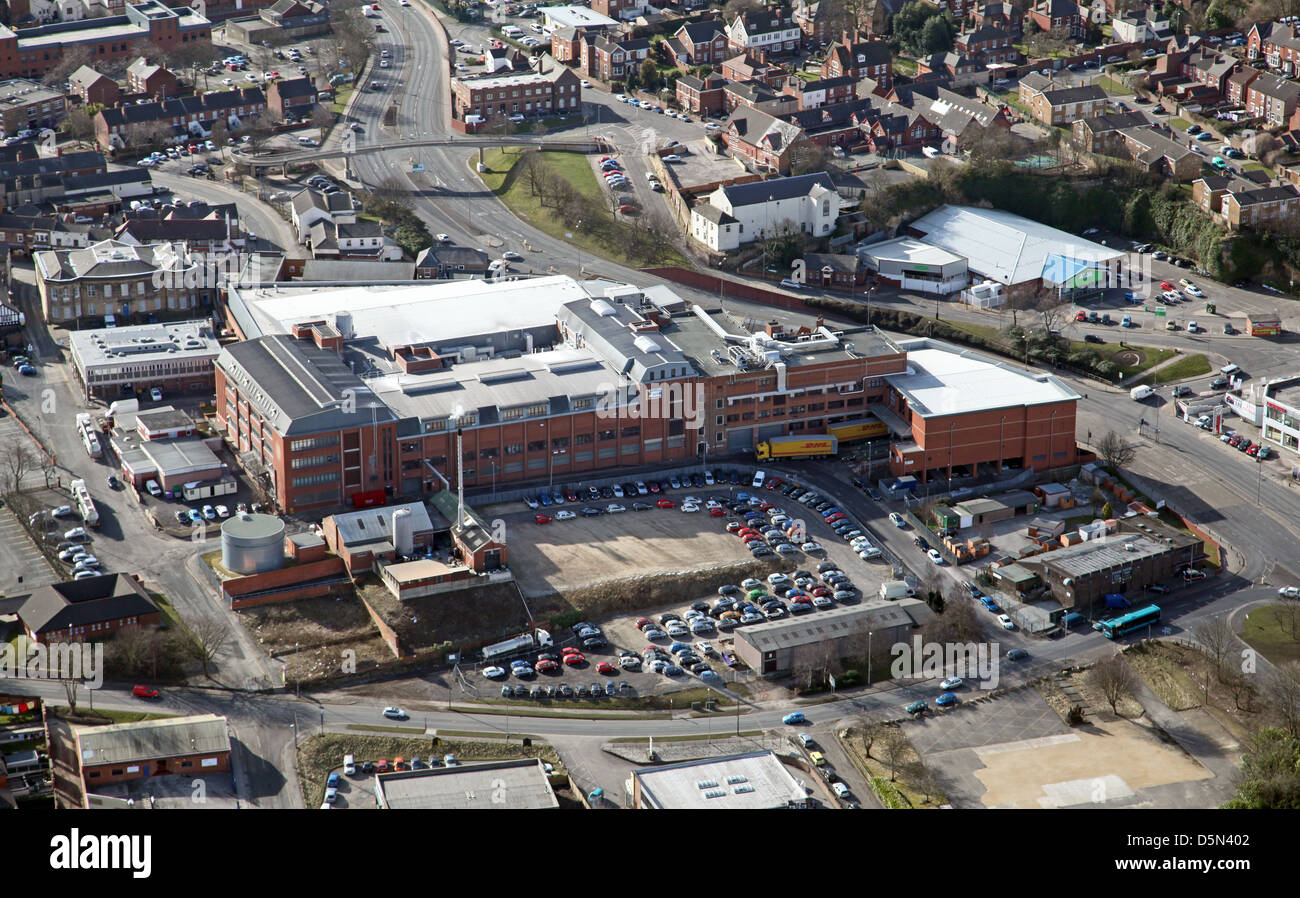 Aerial view of the Haribo sweet factory on Front Street, Pontefract