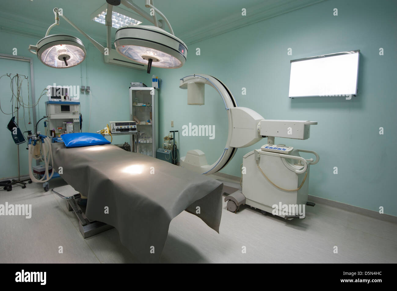 Emergency operating room in a medical centre hospital with scanning equipment Stock Photo