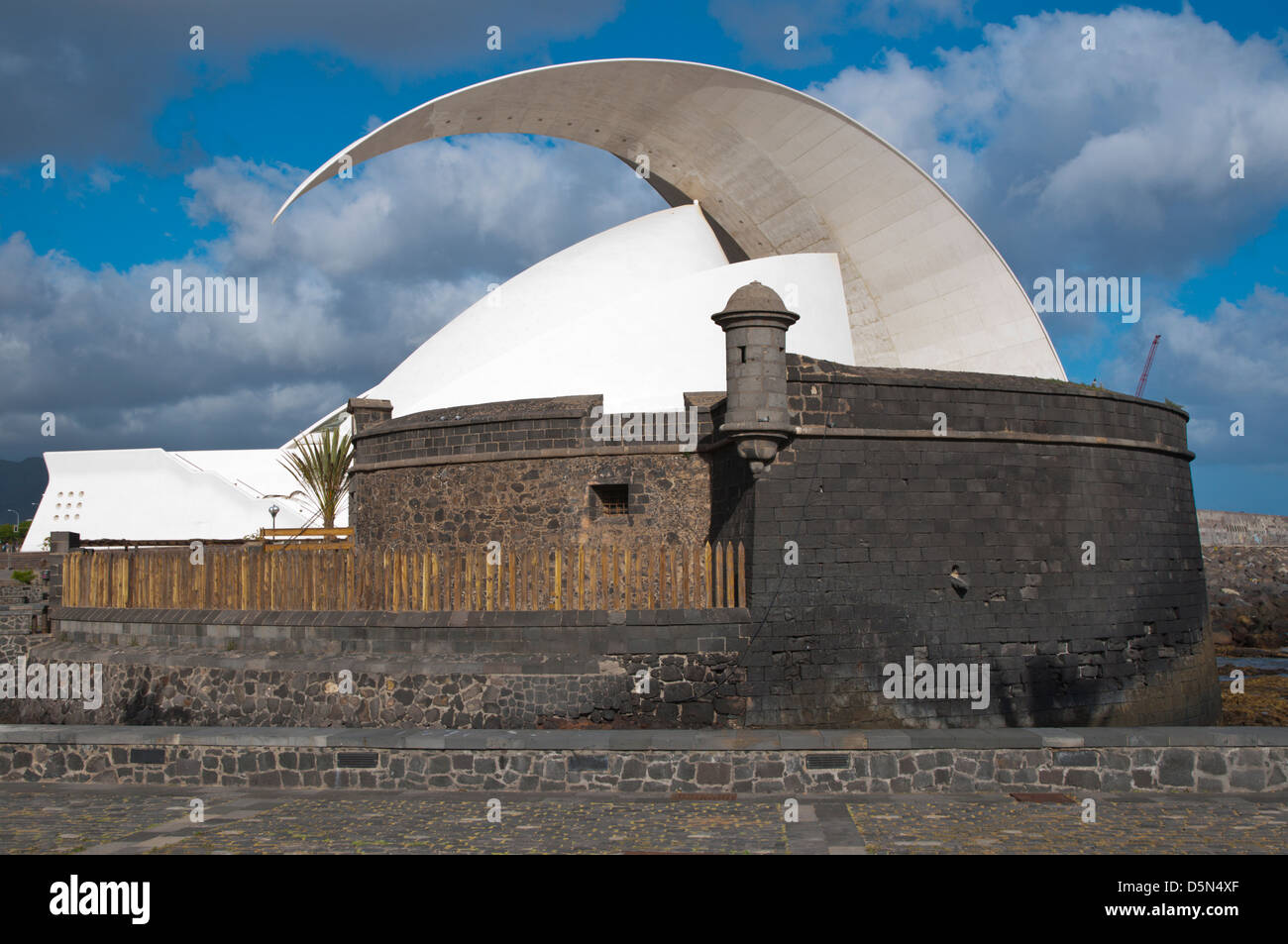 Castillo de San Juan castle and Auditorio de Tenerife building Santa