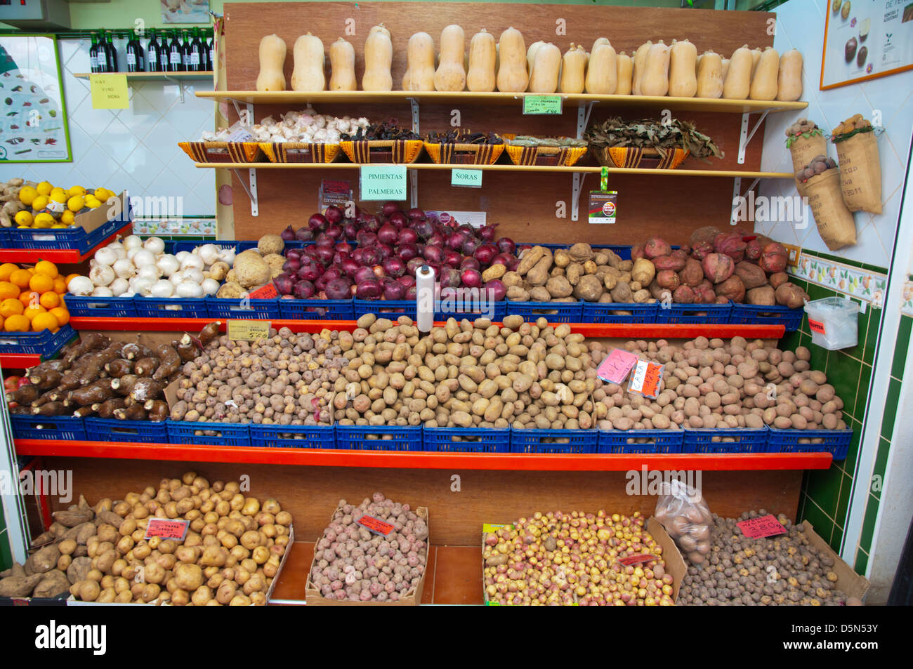 Root vegetables Mercado Nuestra Senora de Africa market place Santa