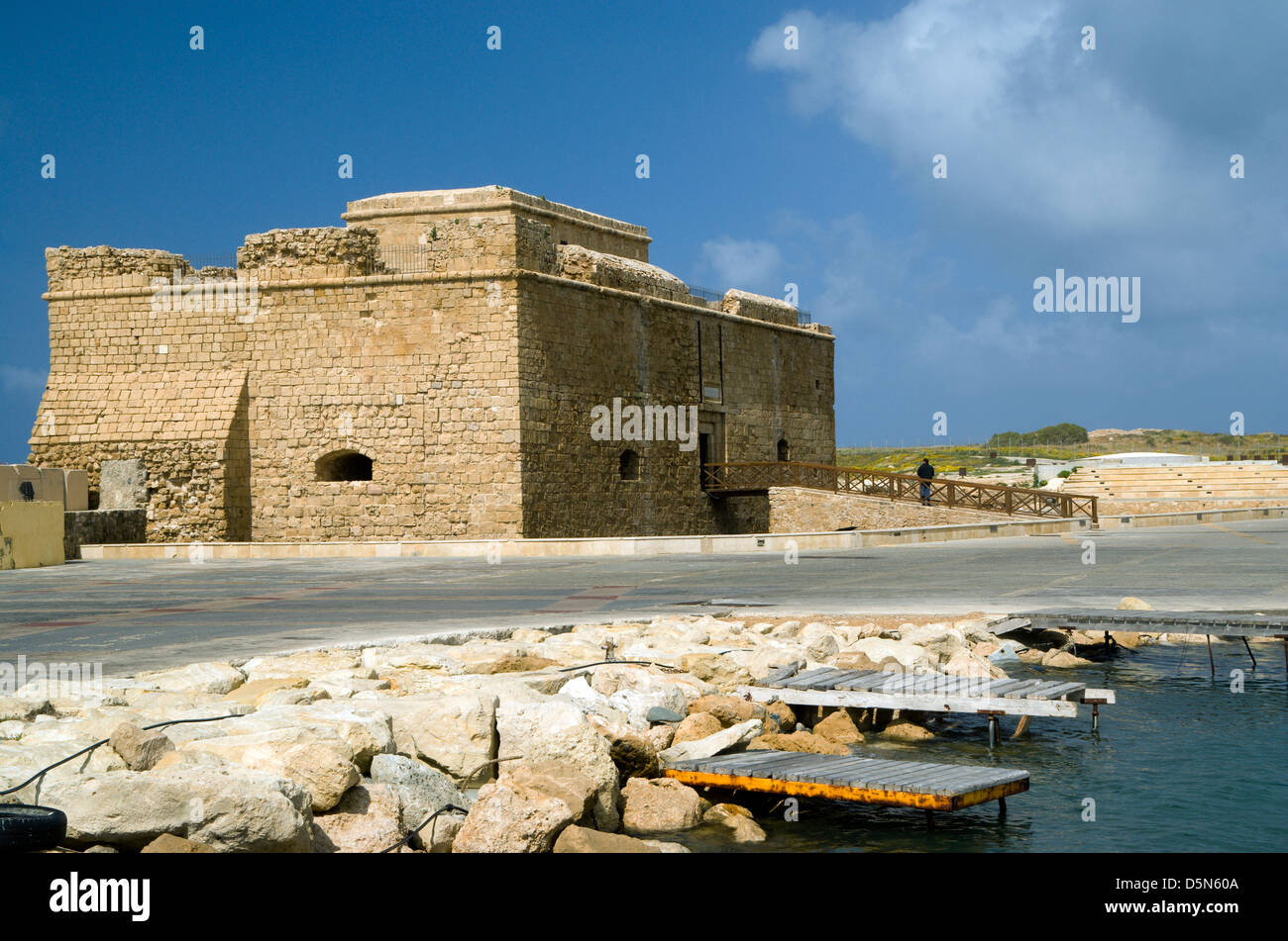Medieval Castle besides the harbour, Paphos, Cyprus. Stock Photo