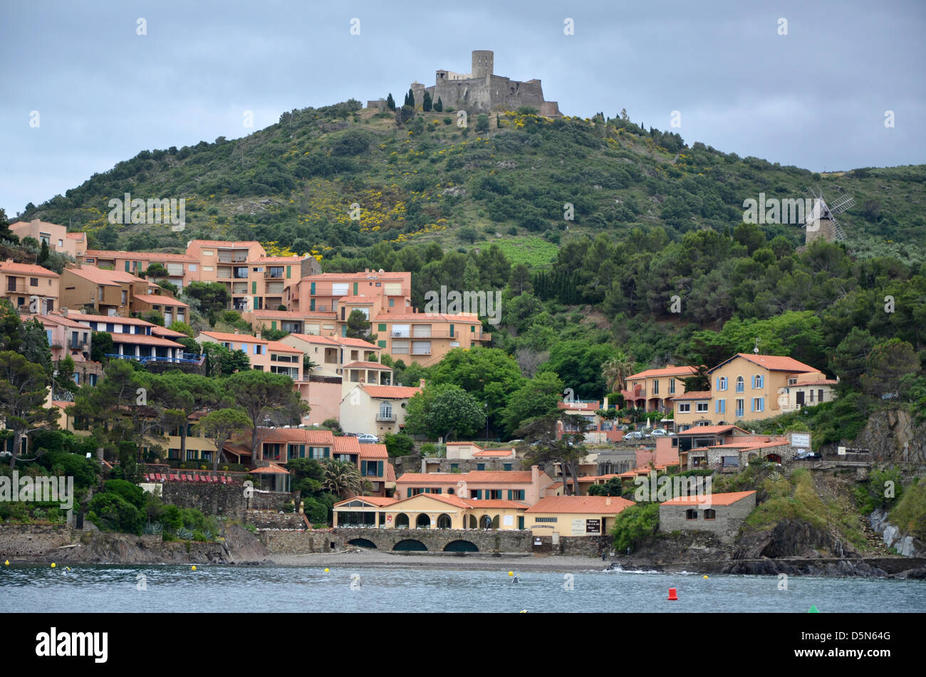Houses at the beach of Collioure at the french mediterranean coast