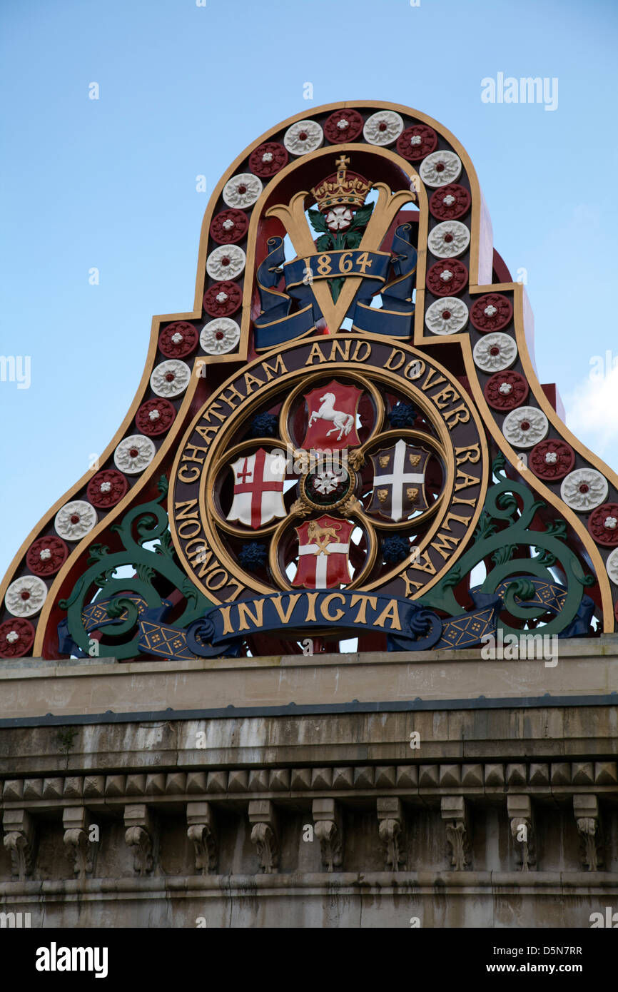 London Chatham And Dover Railway Sign At Blackfriars On South Bank 