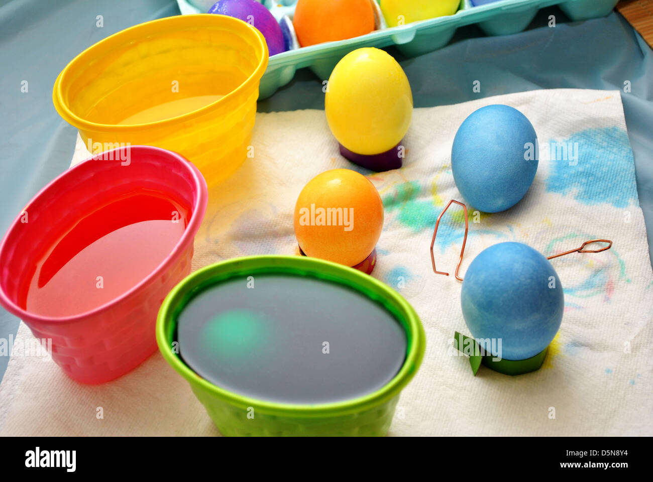 Coloring Easter Eggs Stock Photo - Alamy