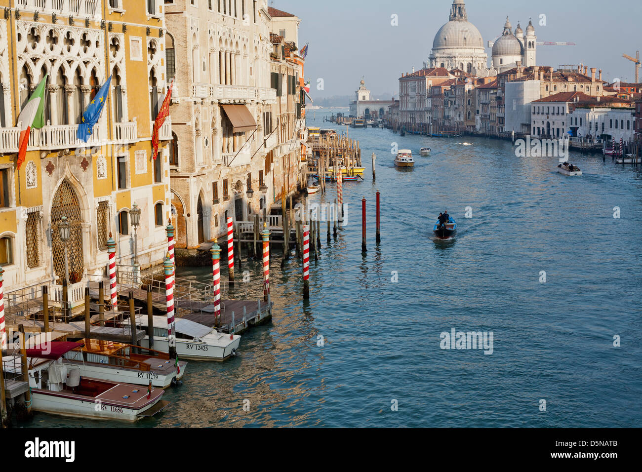 Grand Canal and Basilica Santa Maria Della Salute, Venice, Italy. Stock Photo