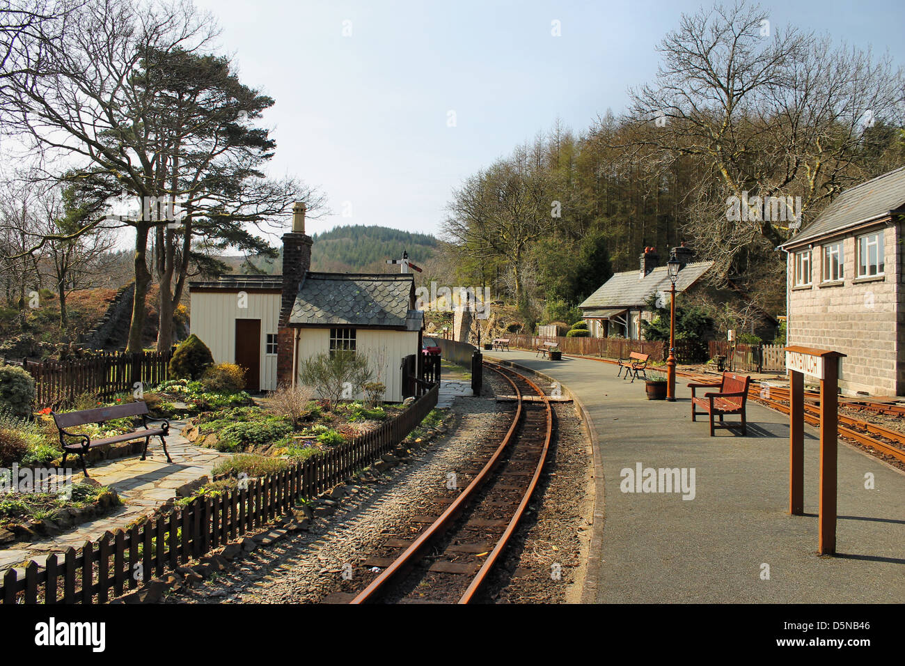 Tanybwlch railway station platform on the Porthmadog to Blaenau