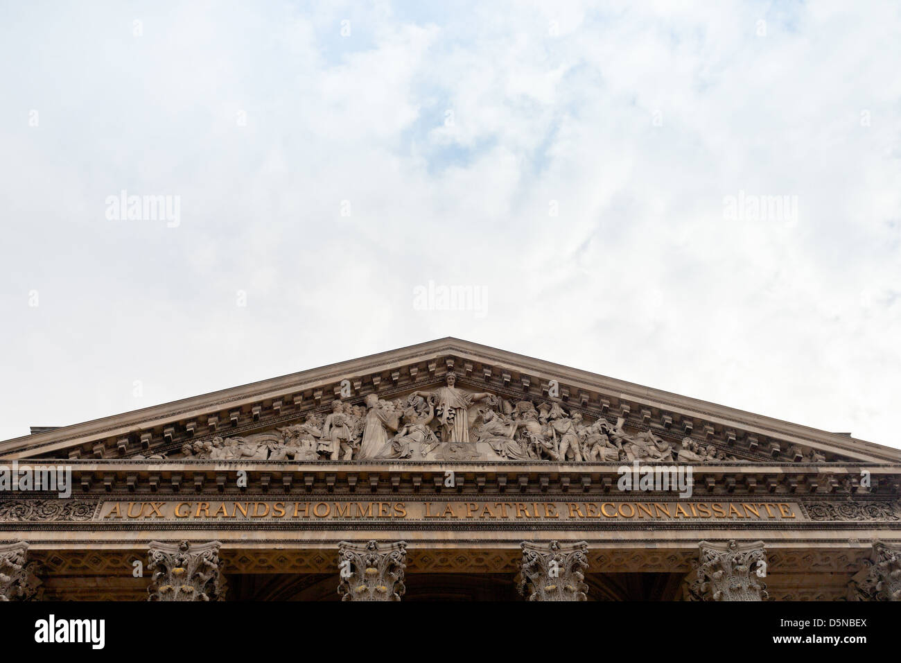 decor of pediment of Pantheon, Paris Stock Photo Alamy