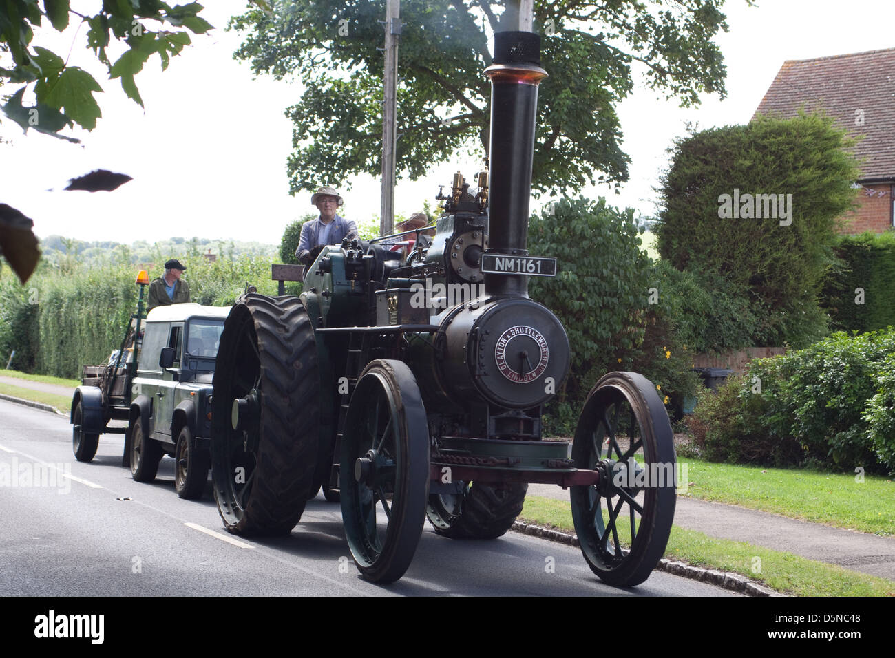 A 1918 Clayton & Shuttleworth Traction Engine (NM1161) travelling along ...