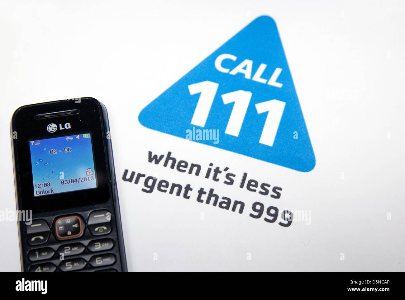 New NHS 111 number for non-emergency medical calls, London Stock Photo
