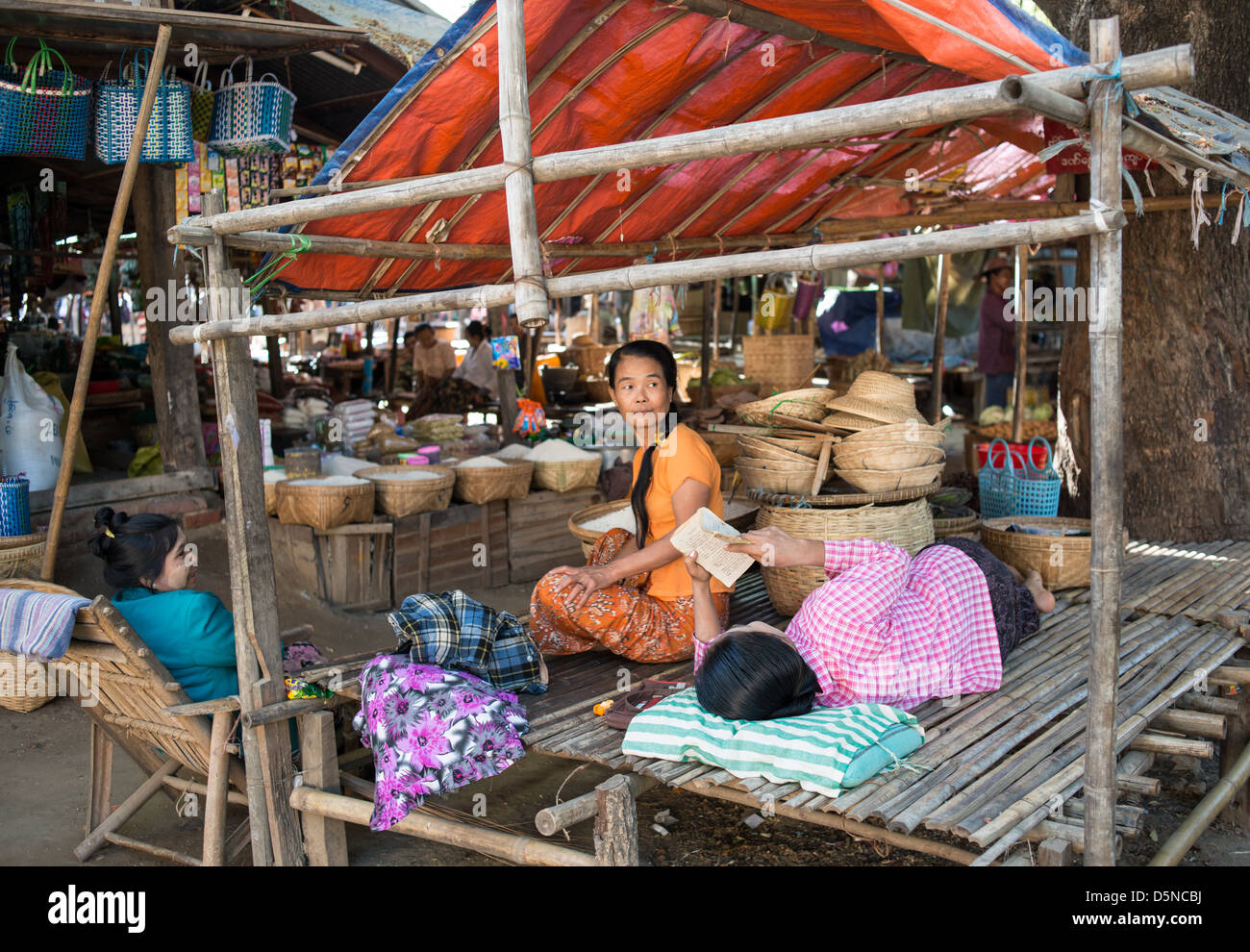 These women are relaxing during the afternoon before things became busy again in the early evening. Stock Photo