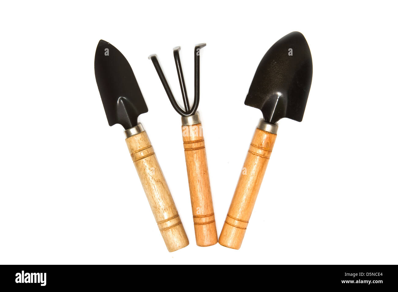 Gardening tools on white background Stock Photo Alamy