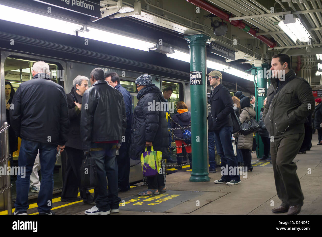 The South Ferry Terminal of the New York City subway is seen on its ...