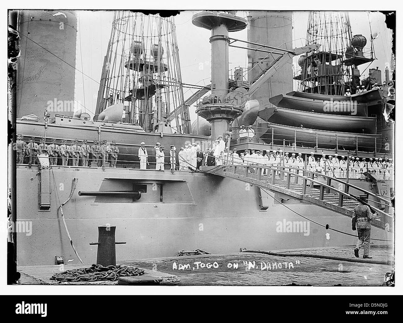 A photograph of Admiral Heihachiro Togo aboard the USS North Dakota (BB ...