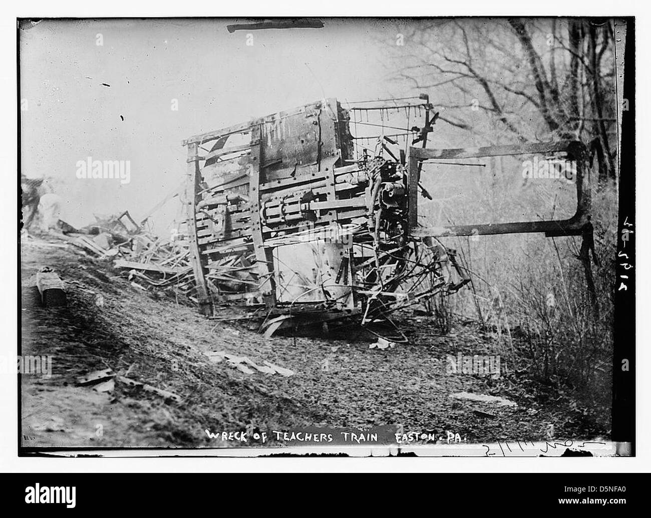 Wreck of Teacher's train. Easton, Pa. (LOC Stock Photo Alamy