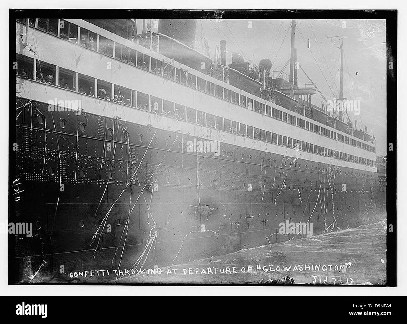 Confetti throwing at the departure of the Geo. [i.e., George] Washington (LOC) Stock Photo