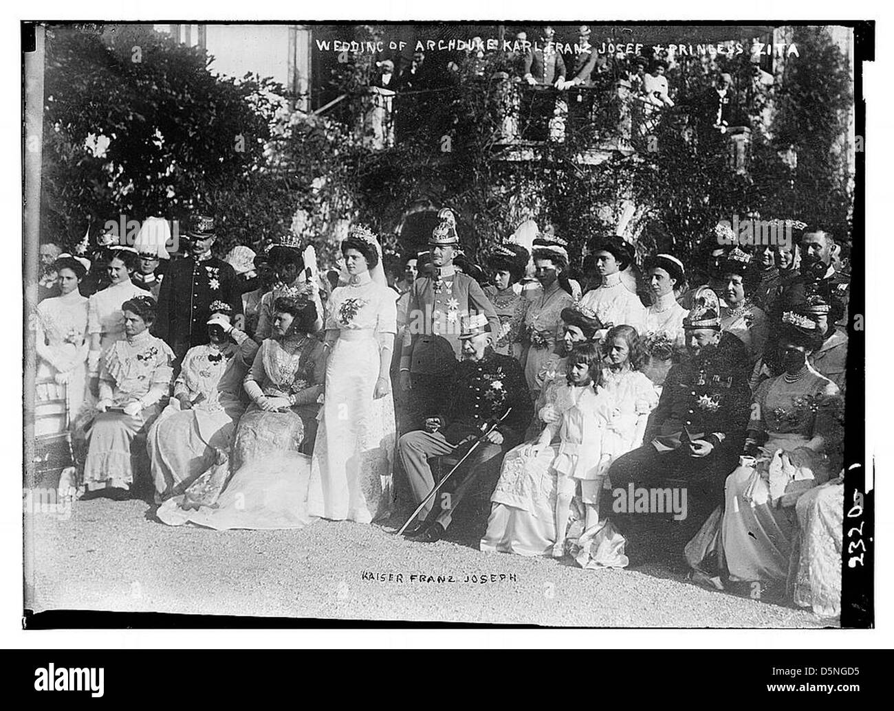Wedding of Archduke Karl Franz Josef & Princess Zita, Kaiser Franz Joseph (LOC Stock Photo Alamy