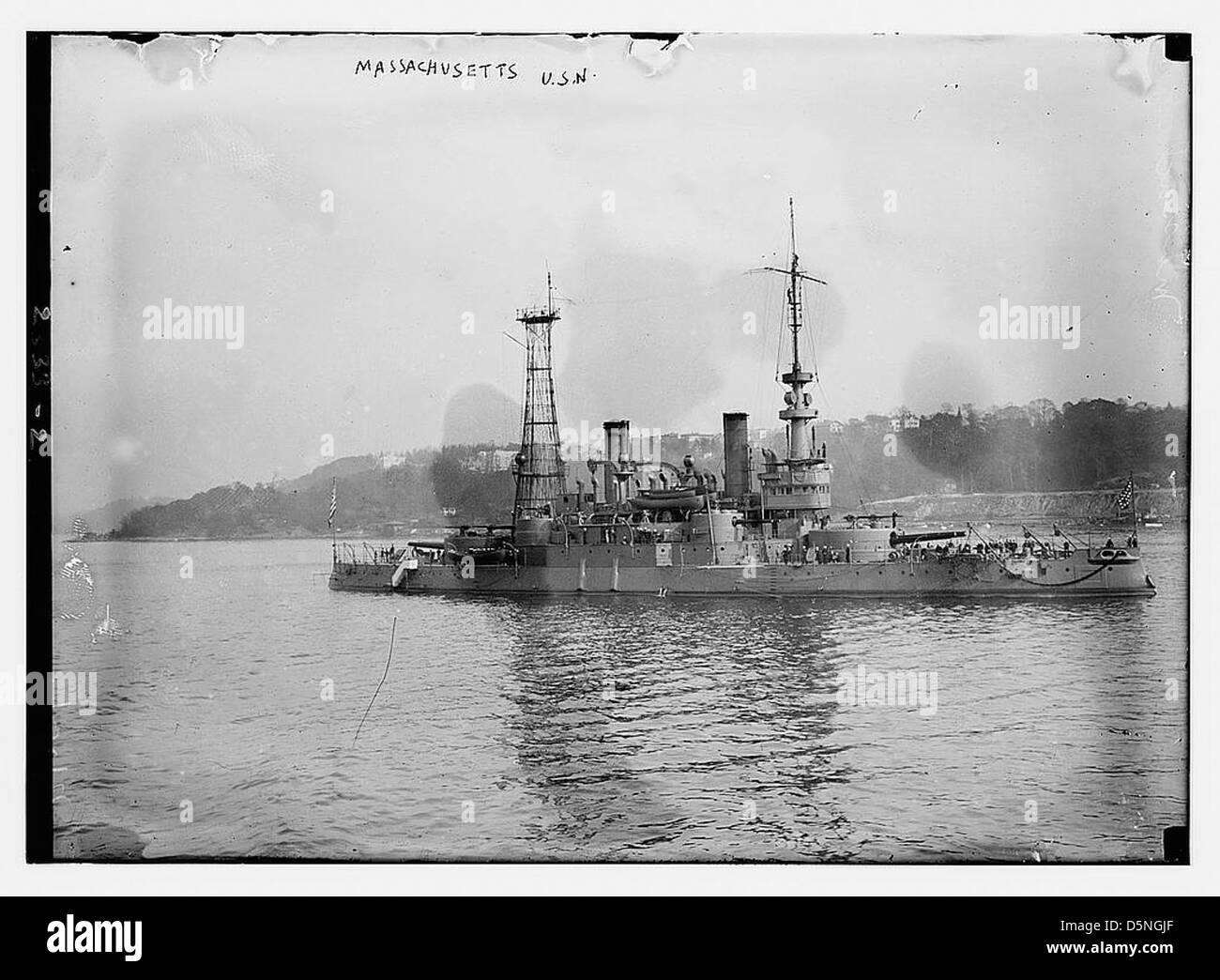 A photograph of the U.S. Navy battleship USS Massachusetts (BB-2 ...